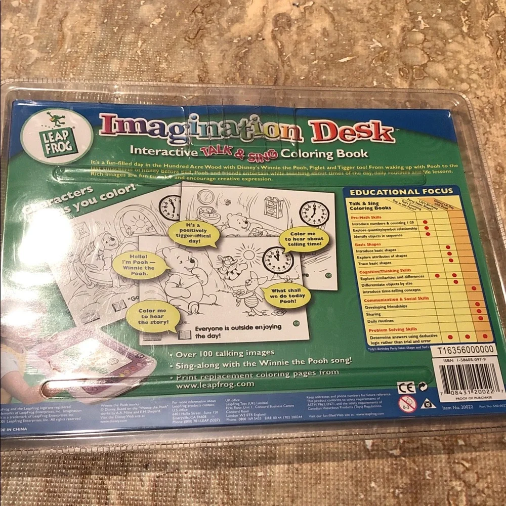 🆕Imagination Desk Interactive Talk & Sing Coloring Book with Pooh - Blue/Yellow